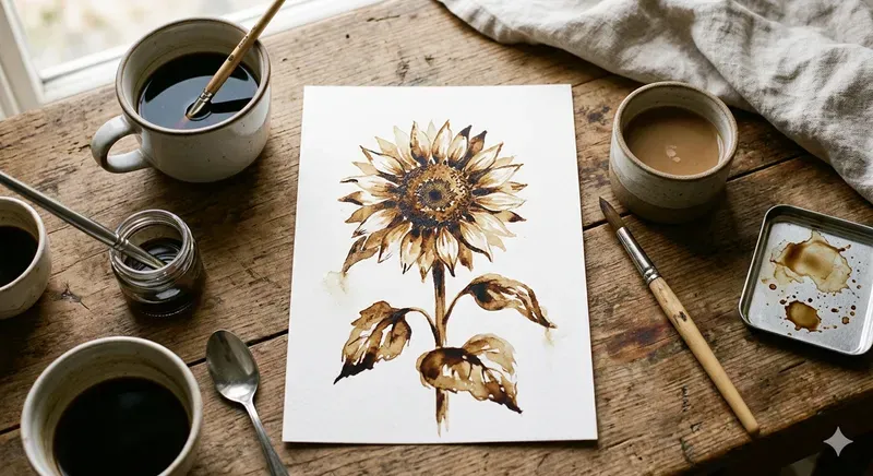 Coffee Art On White Canvas Sheets