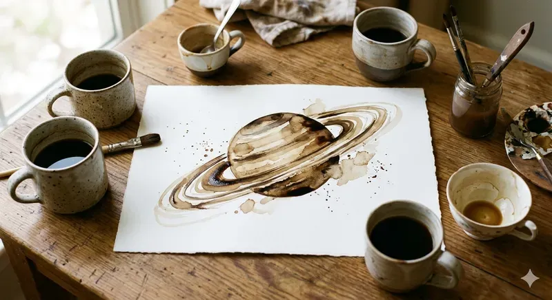 Coffee Art On White Canvas Sheets