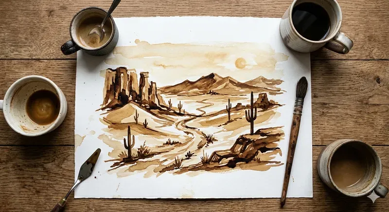 Coffee Art On White Canvas Sheets