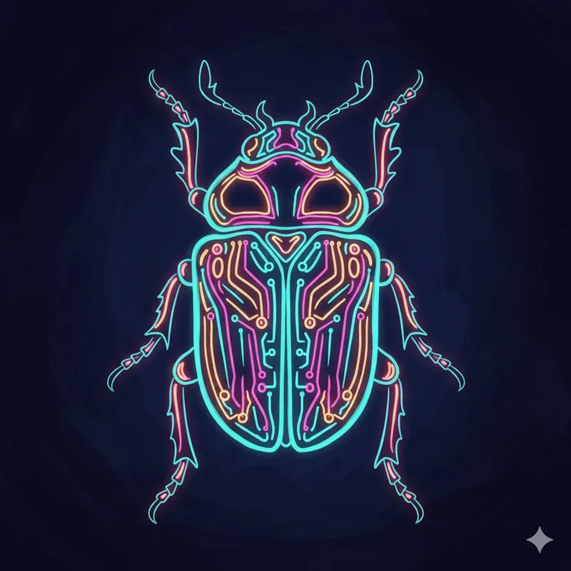 Neon Insect Illustration Systems