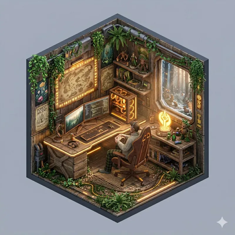 Ultradetailed 3D Isometric Gaming Rooms