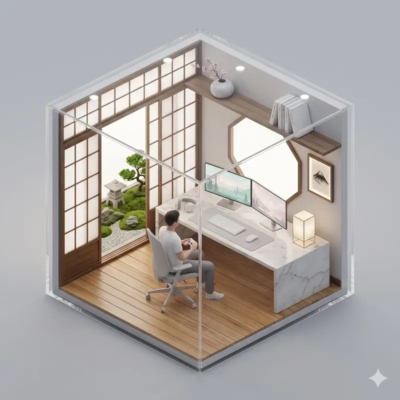 Ultradetailed 3D Isometric Gaming Rooms