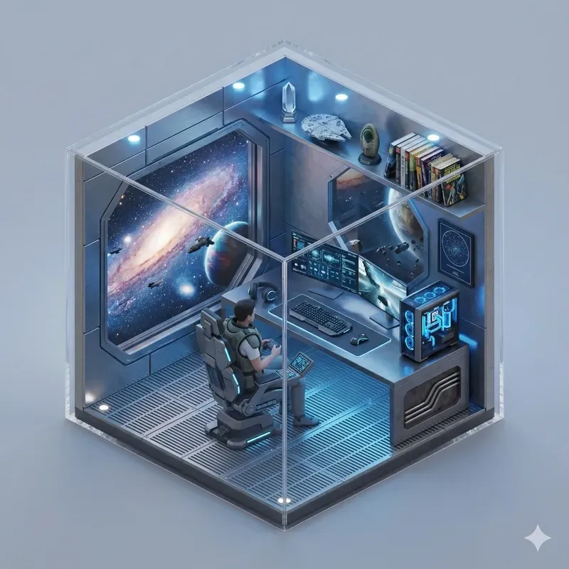 Ultradetailed 3D Isometric Gaming Rooms