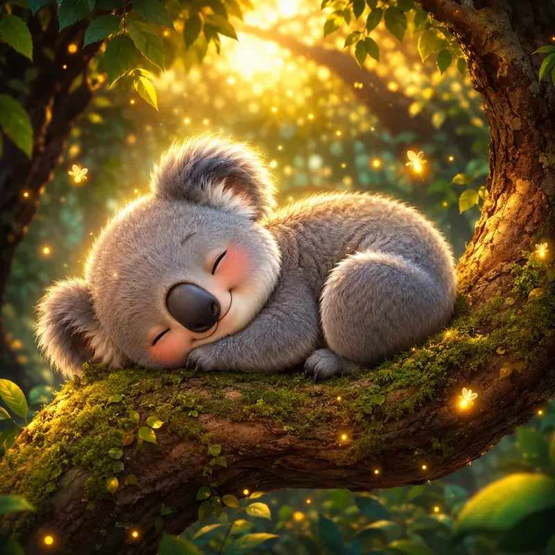 Whimsical Cozy Animal Forest Dreams Art