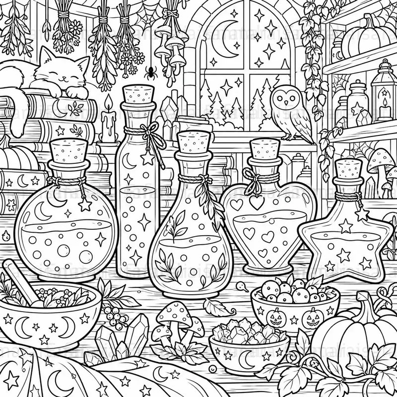 Cute Halloween Coloring Pages Generator