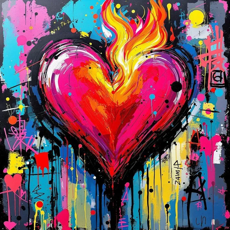 Colorful Graffiti Canvas Street Art