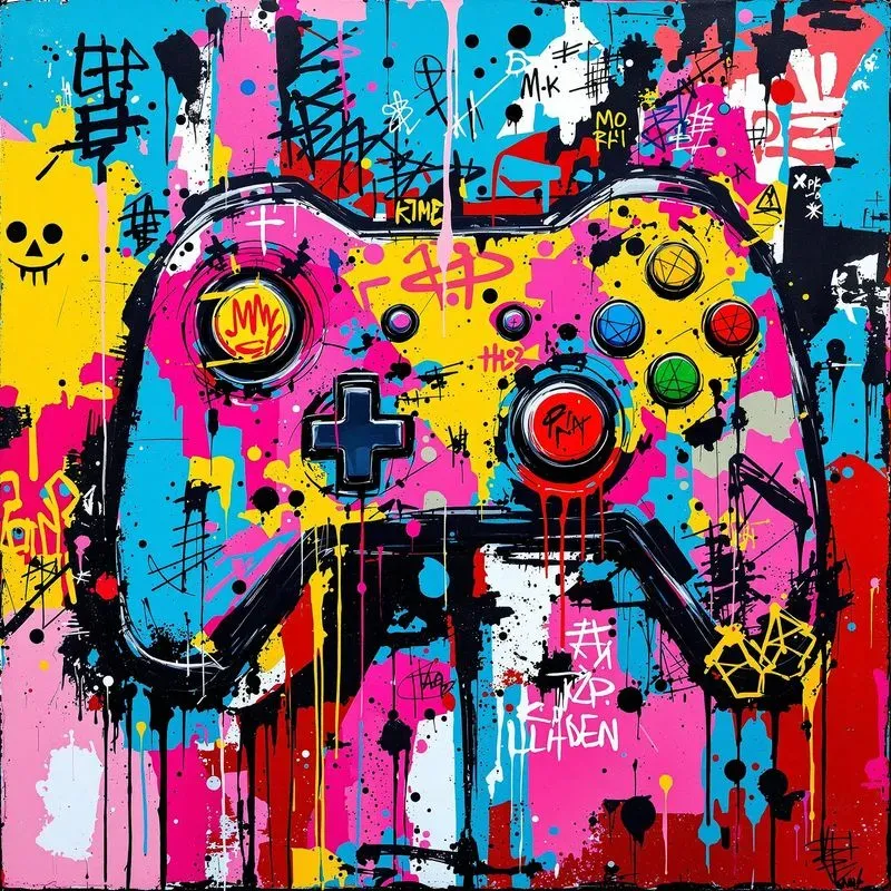 Colorful Graffiti Canvas Street Art