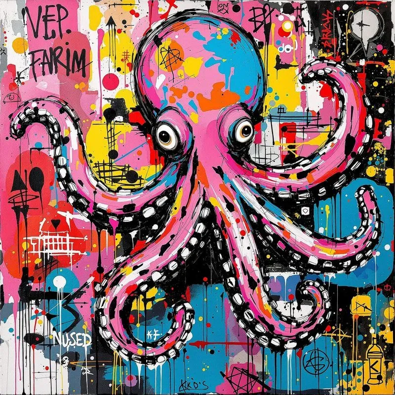 Colorful Graffiti Canvas Street Art