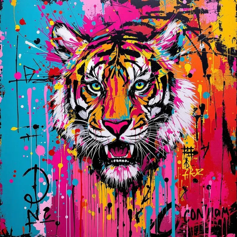 Colorful Graffiti Canvas Street Art