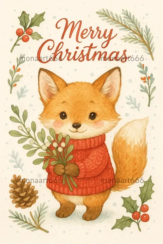 Whimsical Christmas Watercolor Greetings