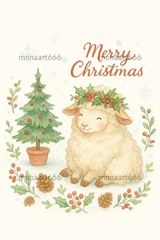 Whimsical Christmas Watercolor Greetings