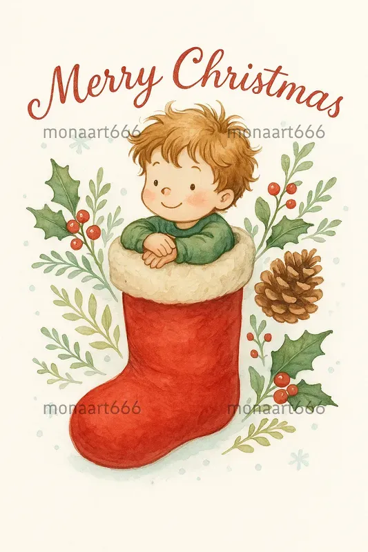 Whimsical Christmas Watercolor Greetings