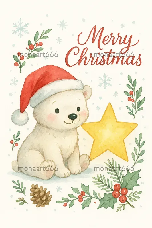 Whimsical Christmas Watercolor Greetings