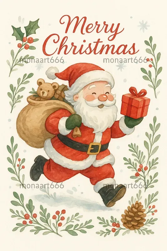 Whimsical Christmas Watercolor Greetings