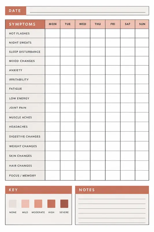 Menopause Wellness Journal Pages