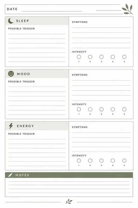 Menopause Wellness Journal Pages