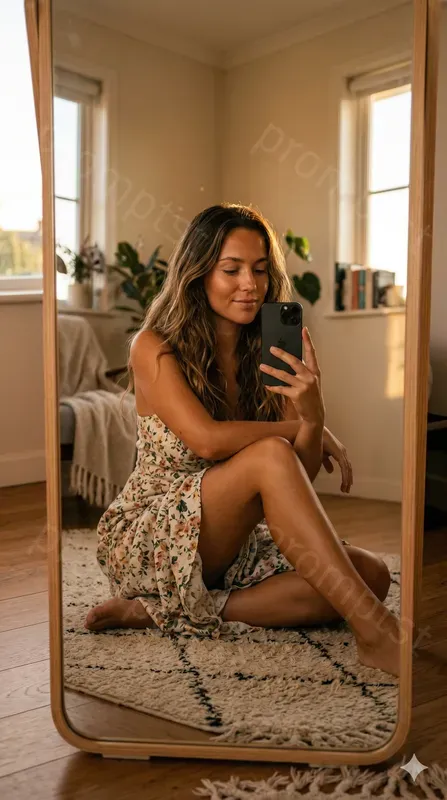 Instagram Worthy Seated Mirror Selfies