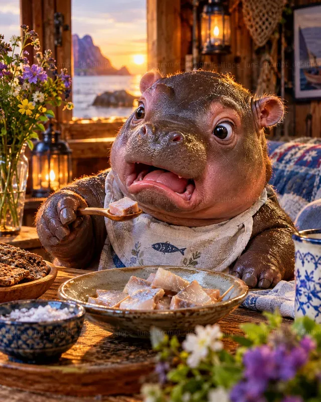 Hyperrealistic Baby Animal Food Reactions