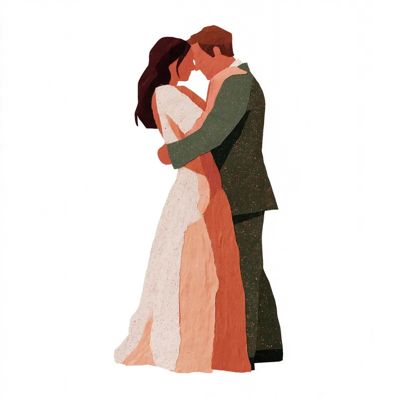 Wedding Clipart Paper Collage Elements