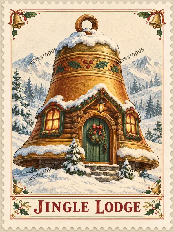 Whimsical Christmas Village Stamps