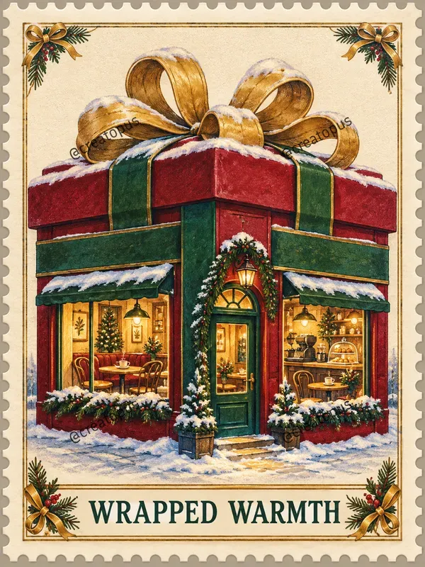 Whimsical Christmas Village Stamps