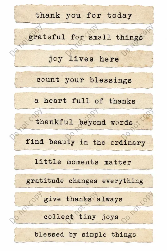 Typewriter Quote Strip Sheets