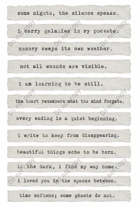 Typewriter Quote Strip Sheets