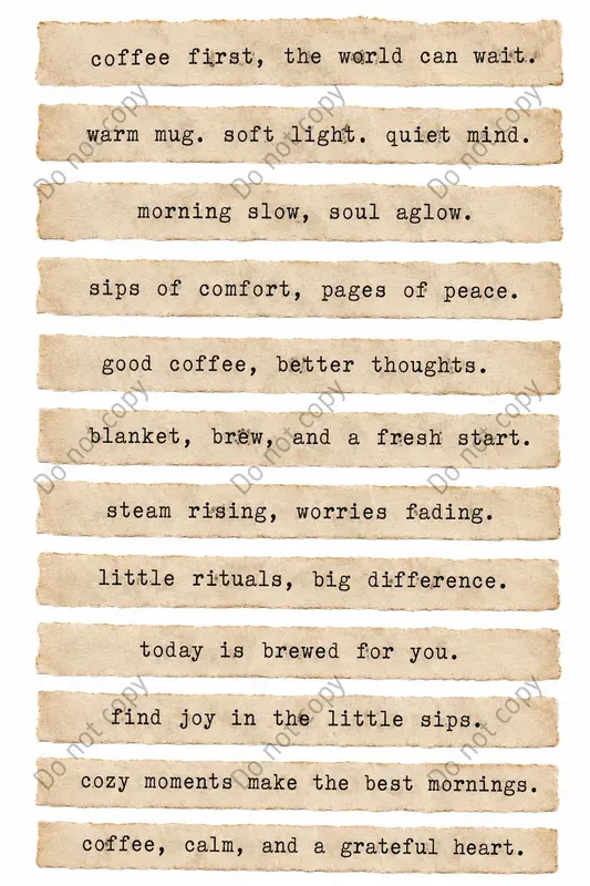 Typewriter Quote Strip Sheets