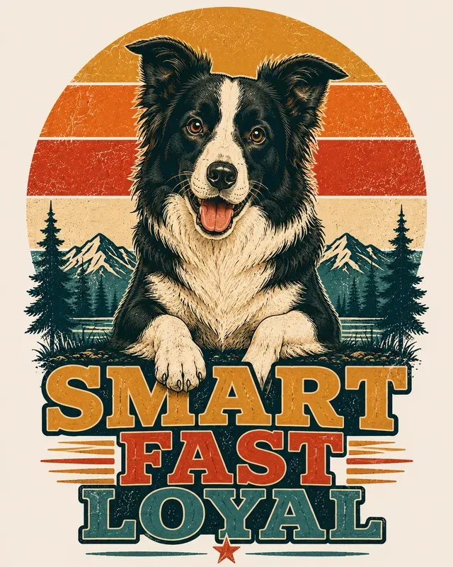 Retro Dog Breed Sunset Tshirts