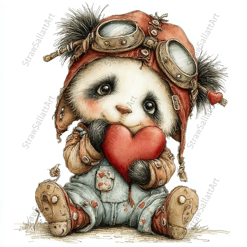 Valentine Steampunk Animals Clipart Sets