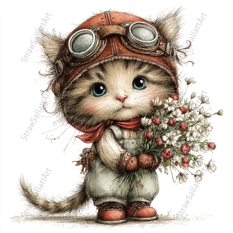 Valentine Steampunk Animals Clipart Sets
