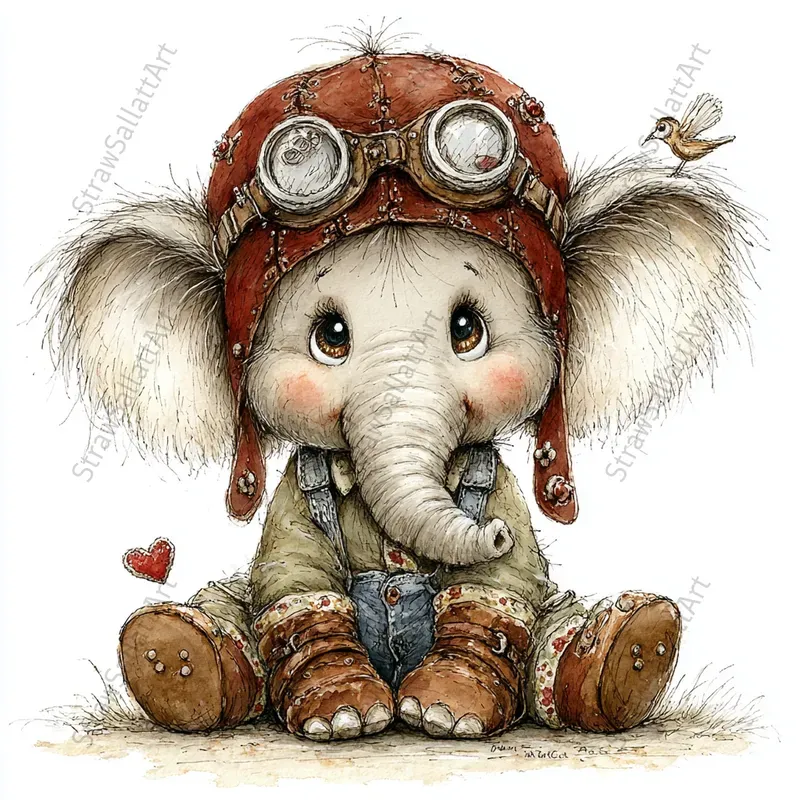 Valentine Steampunk Animals Clipart Sets