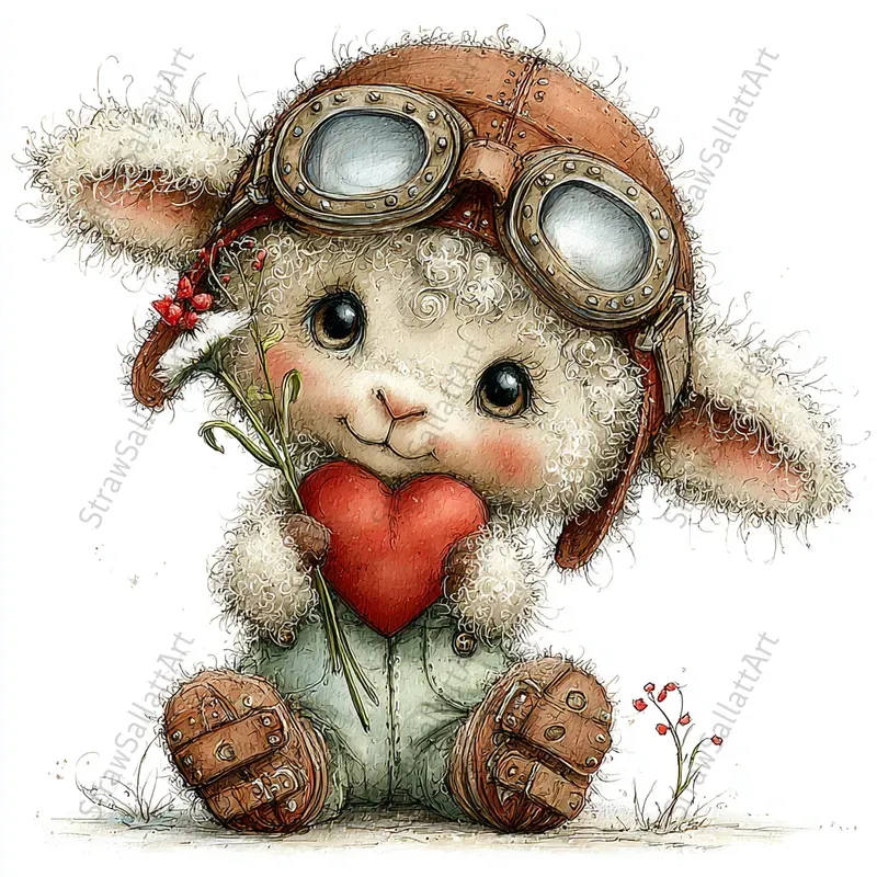 Valentine Steampunk Animals Clipart Sets