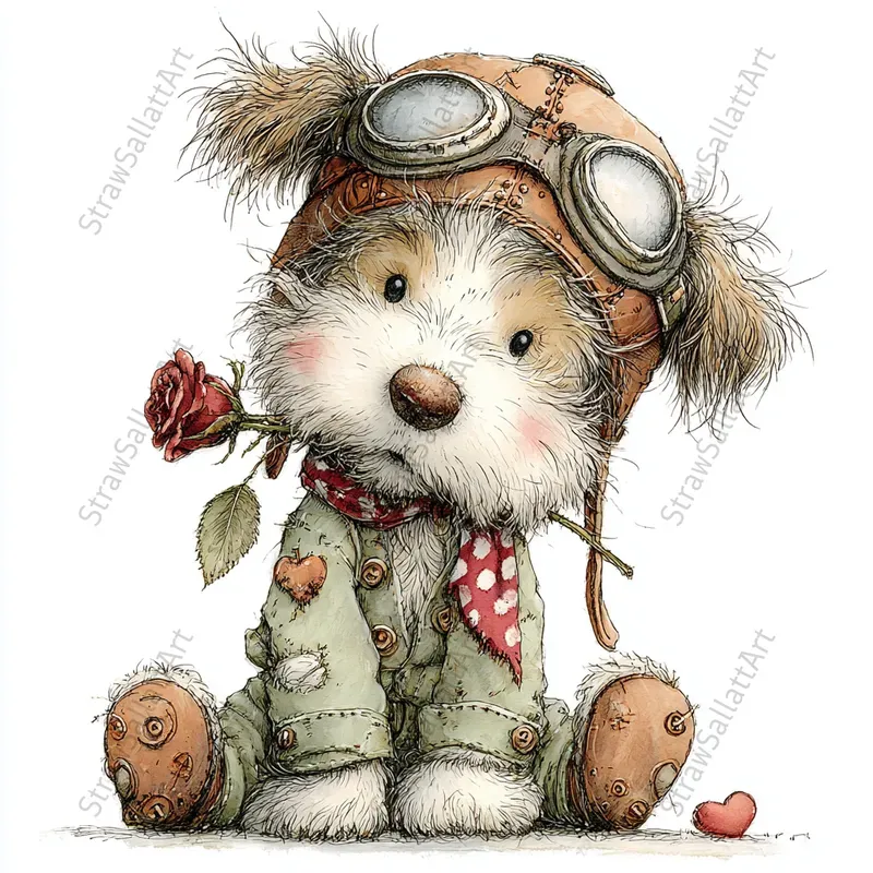 Valentine Steampunk Animals Clipart Sets