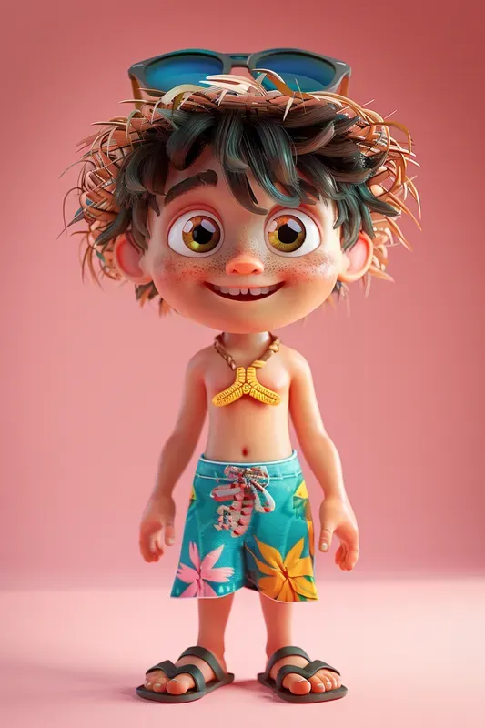 Cute 3D Cartoon Boy Characters