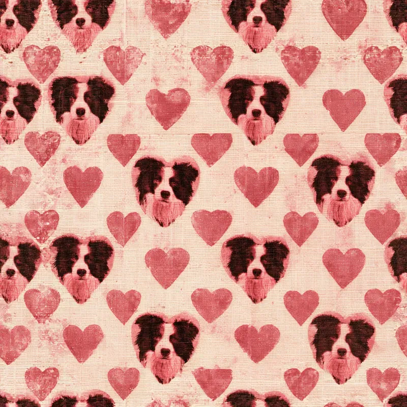 Dog Breed Heart Valentine Backing Papers