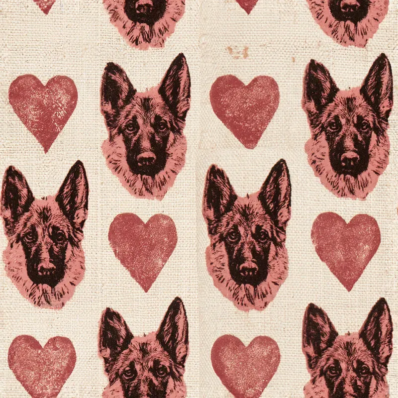 Dog Breed Heart Valentine Backing Papers