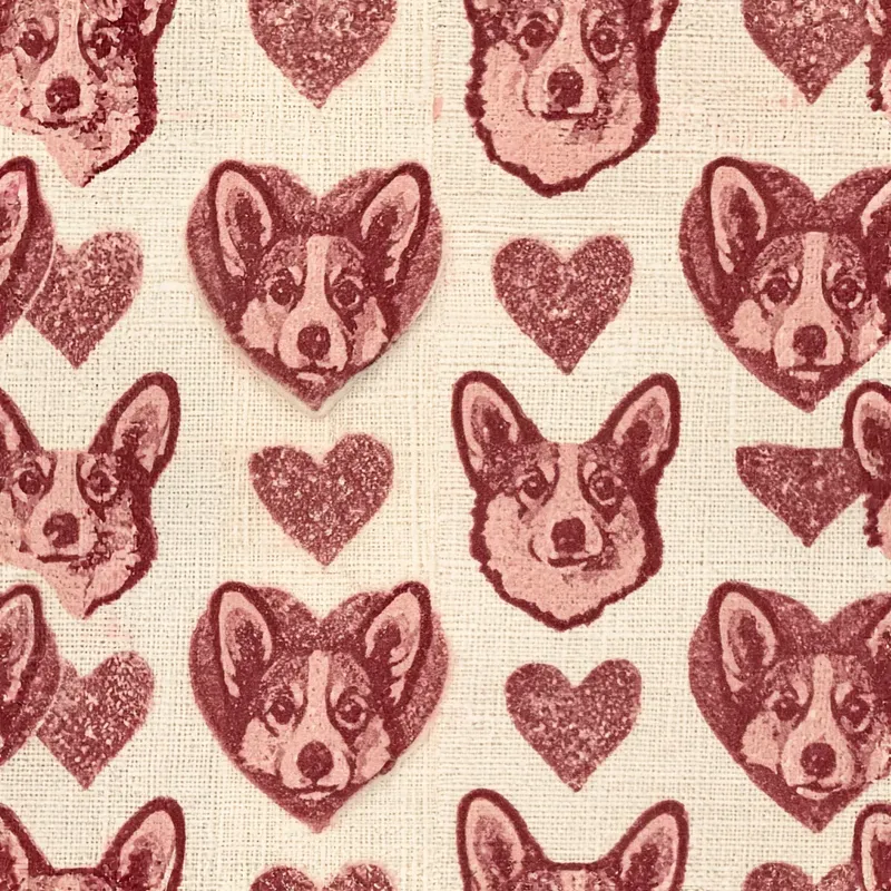 Dog Breed Heart Valentine Backing Papers