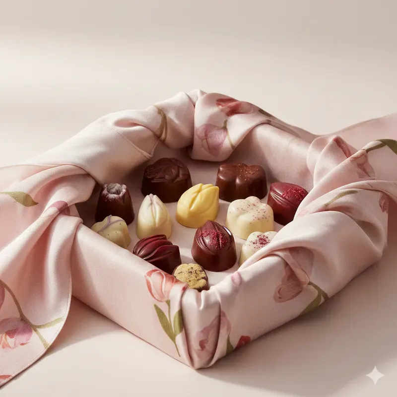 Luxury Valentine Chocolates In Bojagi