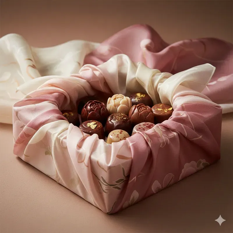 Luxury Valentine Chocolates In Bojagi