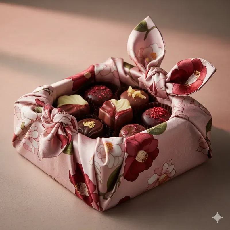 Luxury Valentine Chocolates In Bojagi