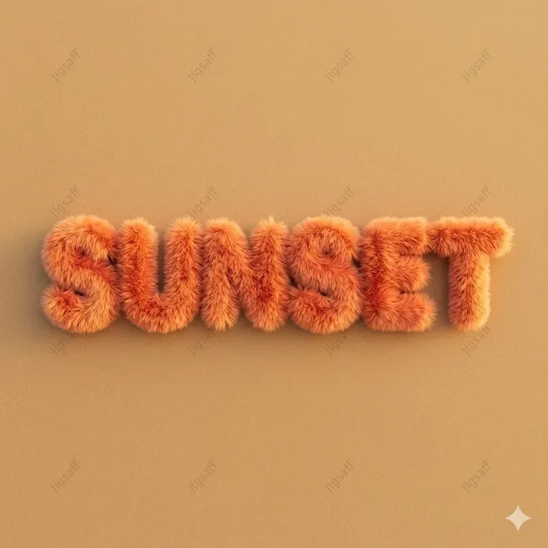 Summer Vibes 3D Furry Text Graphics