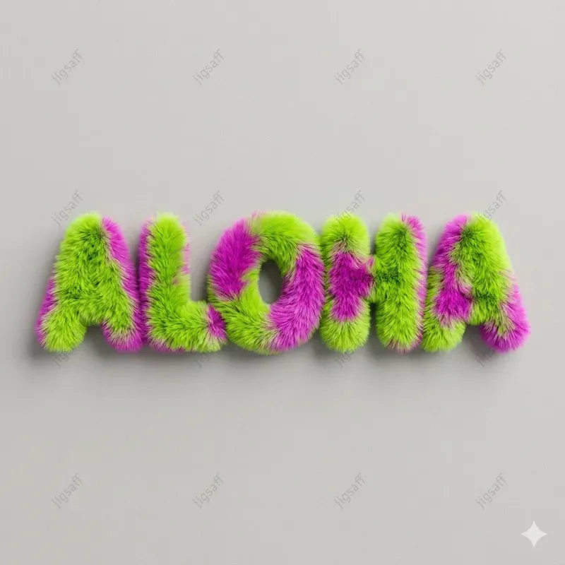 Summer Vibes 3D Furry Text Graphics