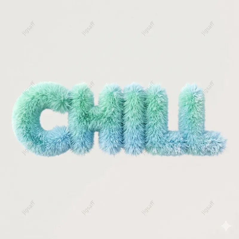Summer Vibes 3D Furry Text Graphics