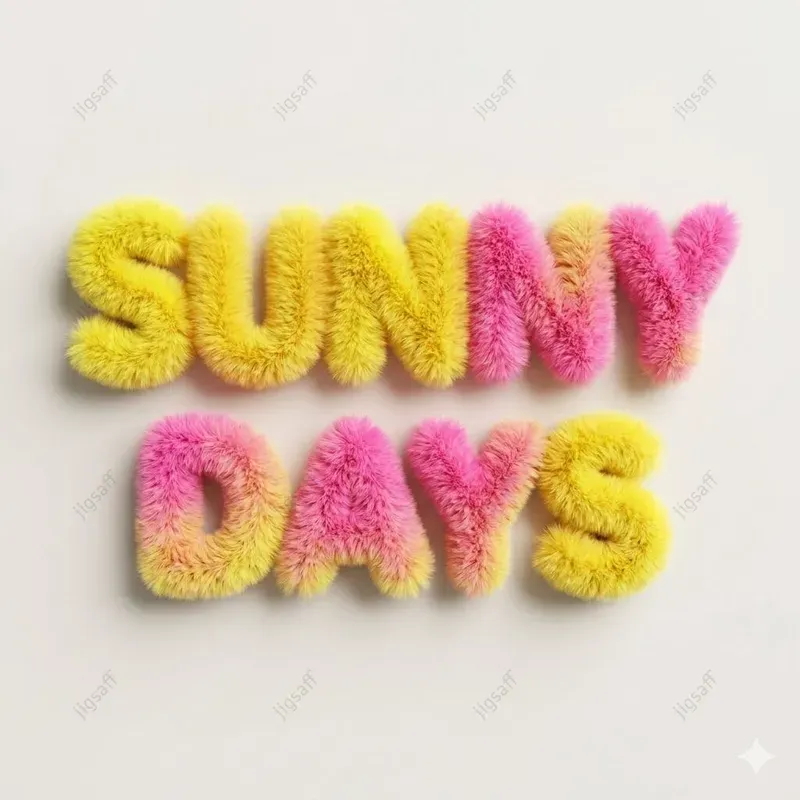 Summer Vibes 3D Furry Text Graphics