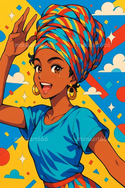 Vibrant Popanime Vector Portraits