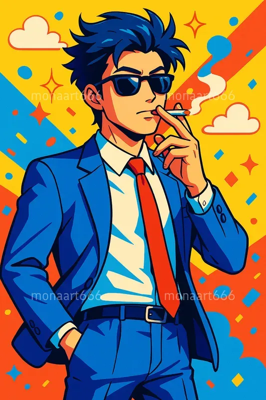 Vibrant Popanime Vector Portraits