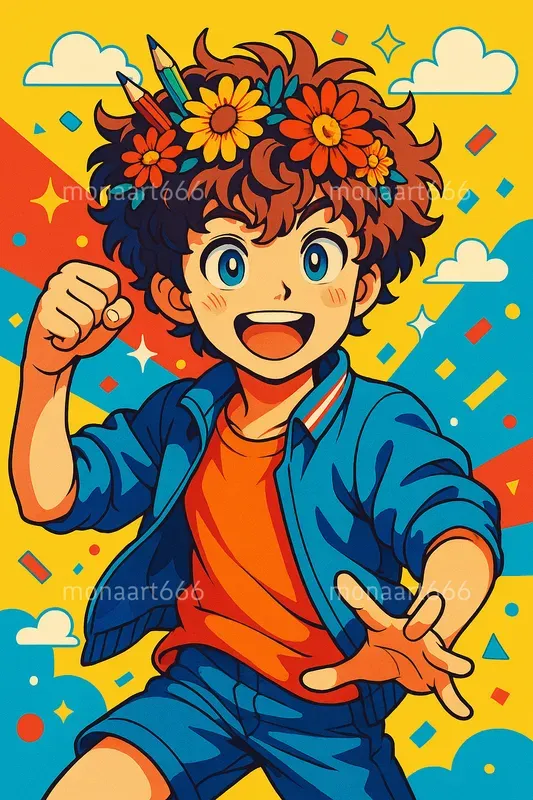 Vibrant Popanime Vector Portraits