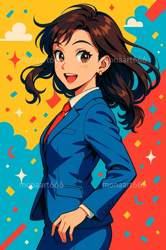 Vibrant Popanime Vector Portraits