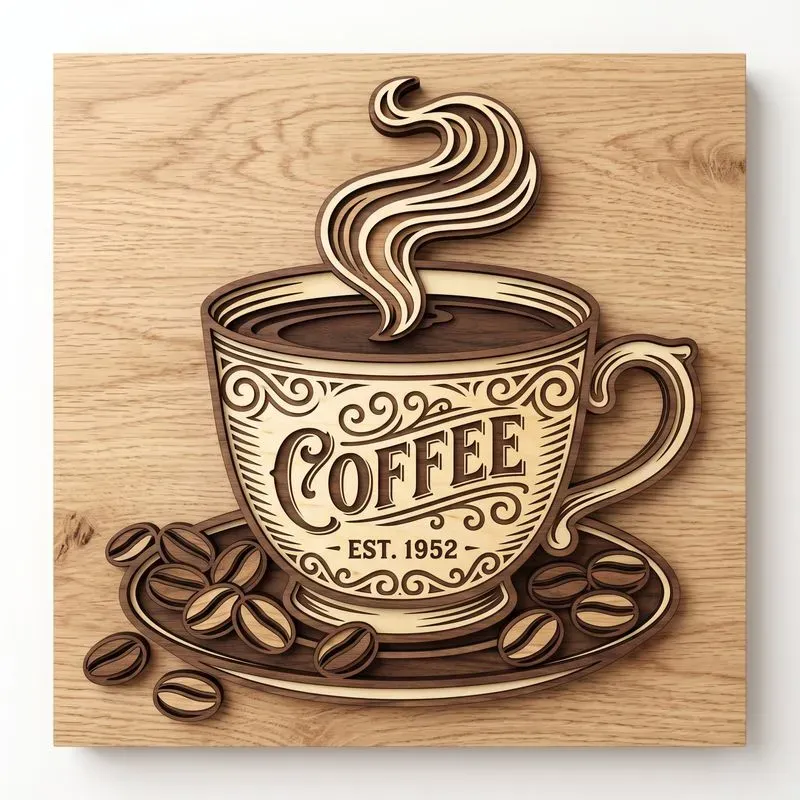 Layered Wooden Vector Art